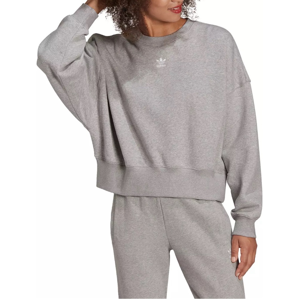 Adidas Originals Women's Adicolor Essentials Crew Sweatshirt in Gray